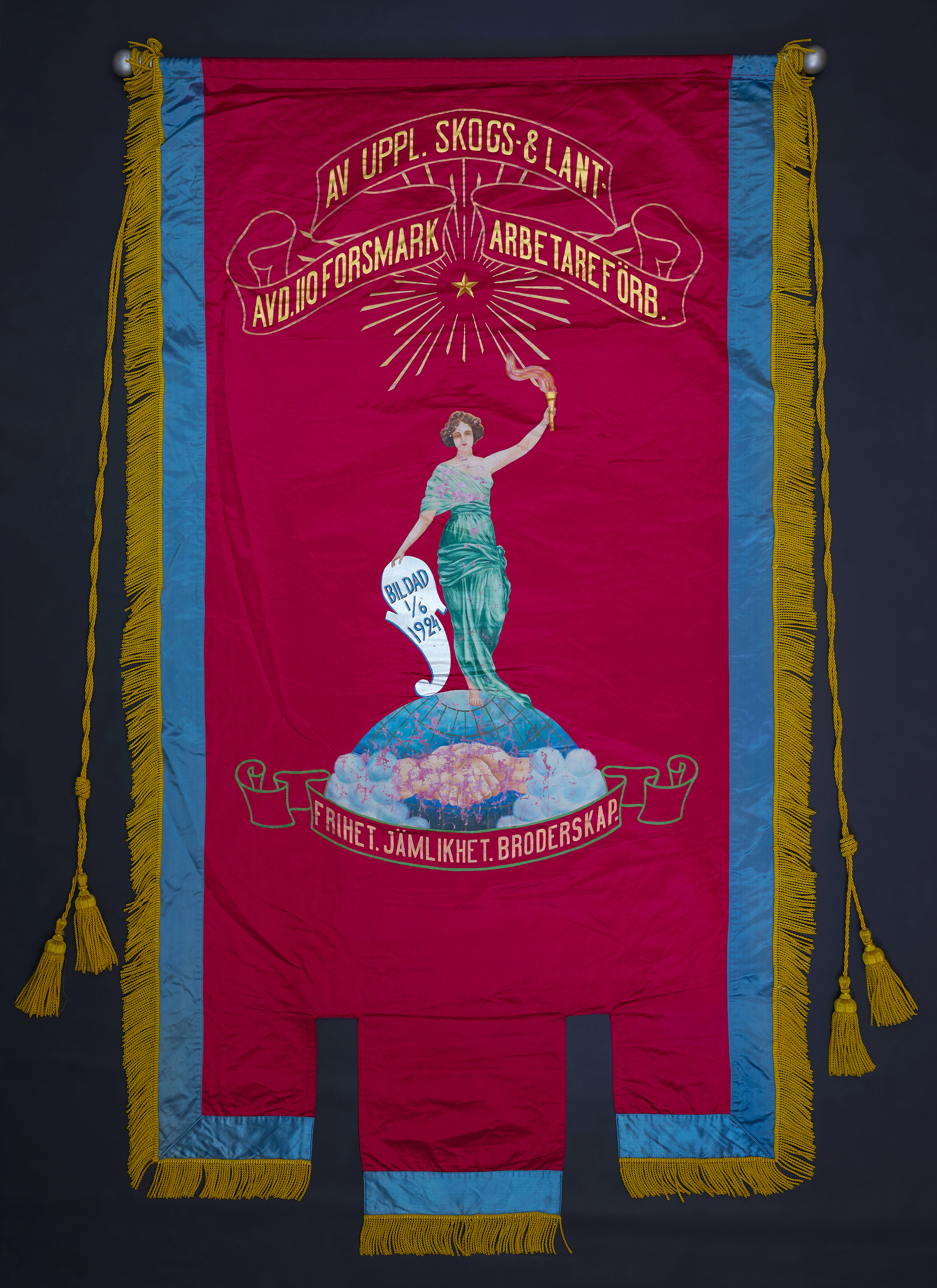 A photograph of a banner