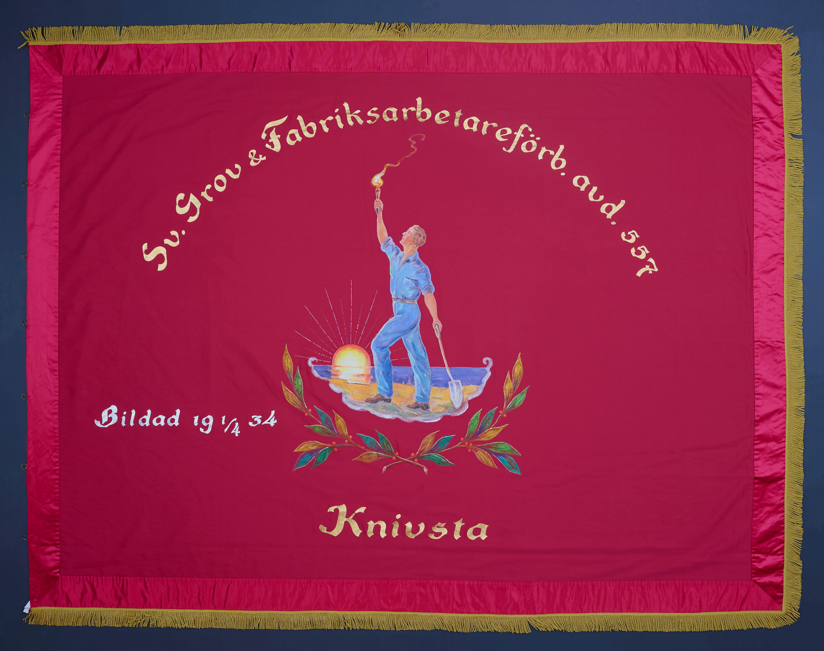 A photograph of a banner